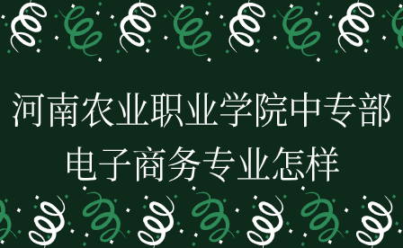 河南農(nóng)業(yè)職業(yè)學院中專部電子商務專業(yè)怎樣