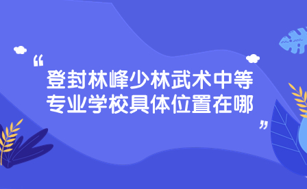 登封林峰少林武術(shù)中等專(zhuān)業(yè)學(xué)校具體位置