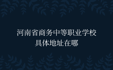 河南省商務(wù)中等職業(yè)學(xué)校具體地址在哪